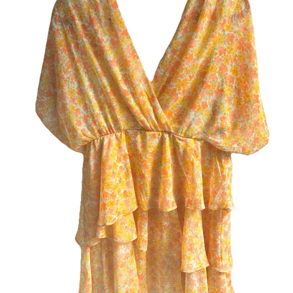 1.State Floral Ruffle Dress Womens Large